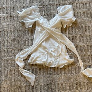 Selfie Leslie Cream Wrap dress